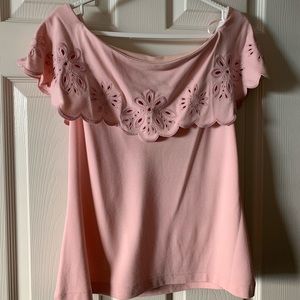 Ann Taylor off the shoulder top M dusty rose NWT